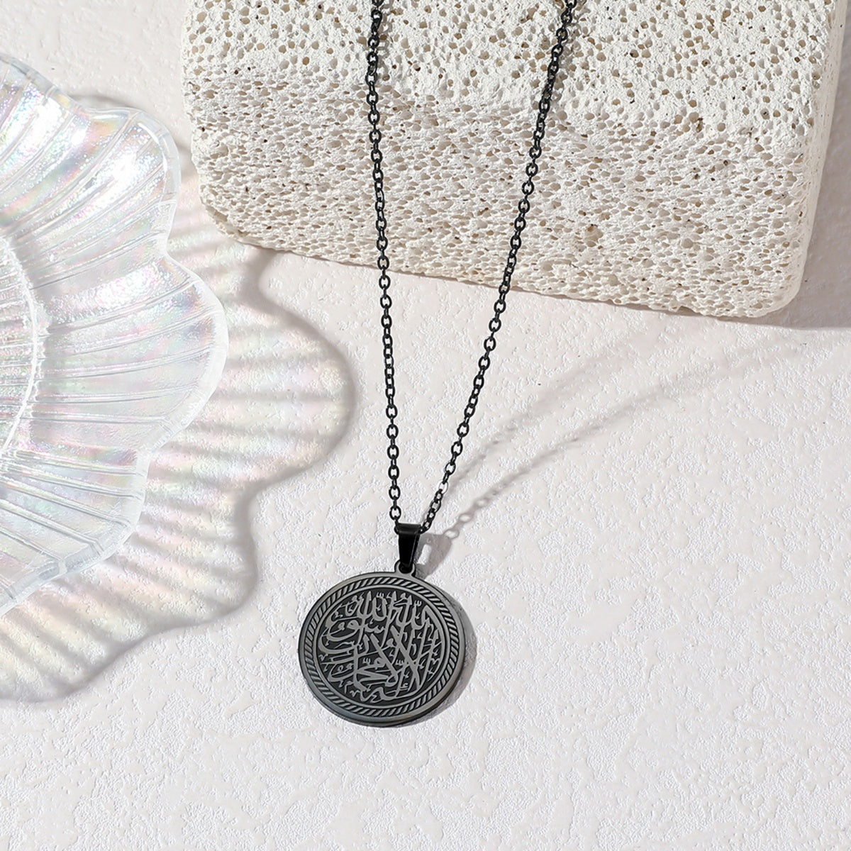 Amulet Allah Arabic Quran Islamic Muslim Stainless Steel Eid Pendant Fashion Jewelry Necklace celestejewels