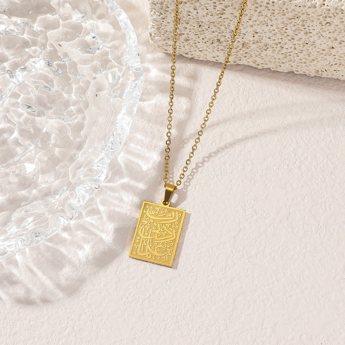 Knowledge Arabic Islamic Calligraphy Quran Hypoallergenic Ramadan Fashion Jewelry Necklaces Stainless Steel celestejewels