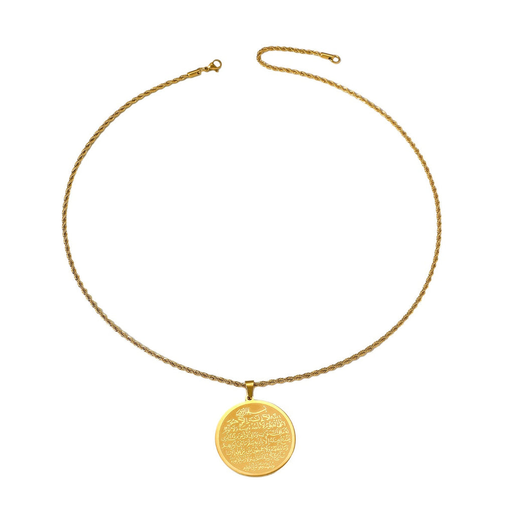 Amulet Arabic Quran  Islamic Muslim Stainless Steel Eid Pendant Fashion Jewelry Necklace celestejewels