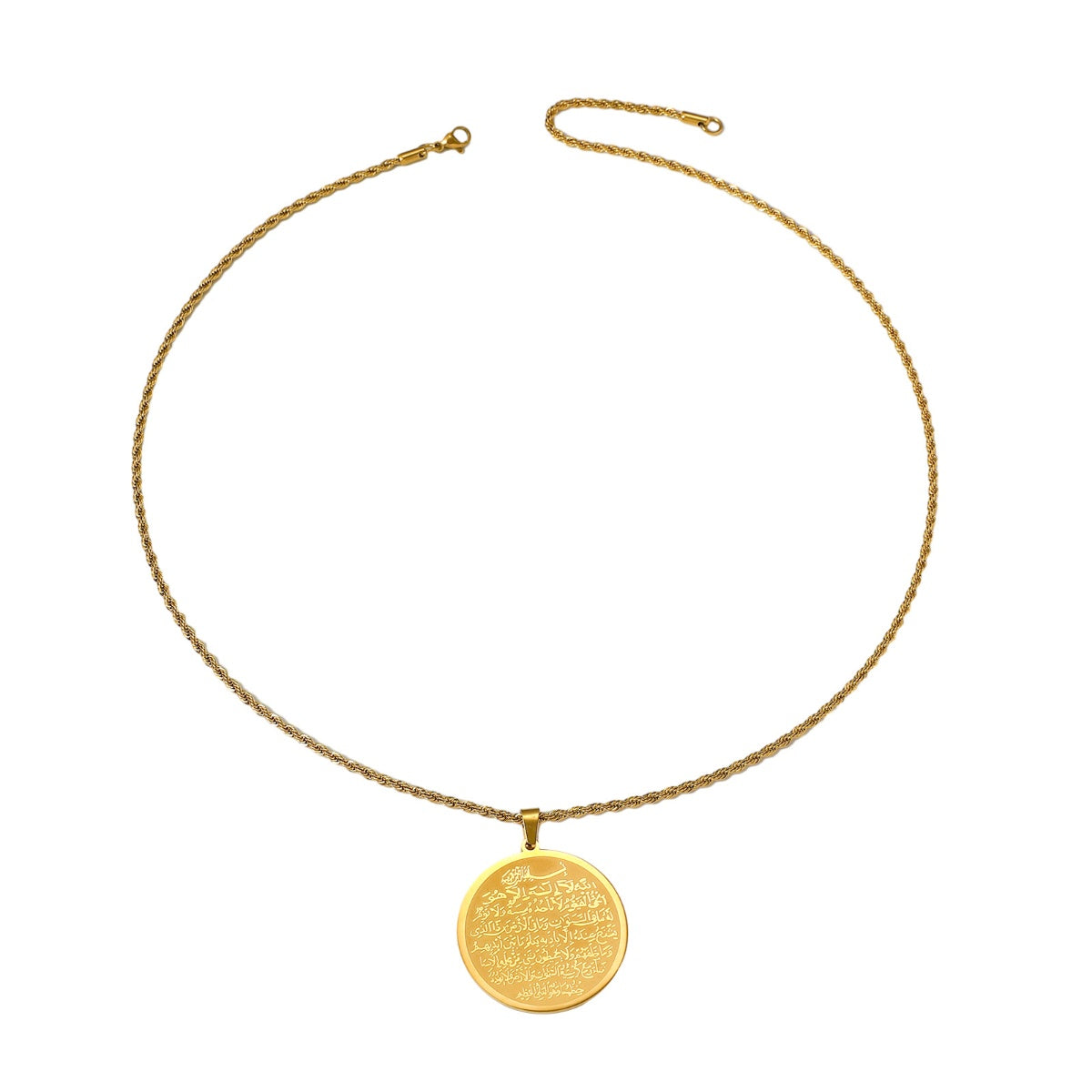 Amulet Arabic Quran  Islamic Muslim Stainless Steel Eid Pendant Fashion Jewelry Necklace celestejewels