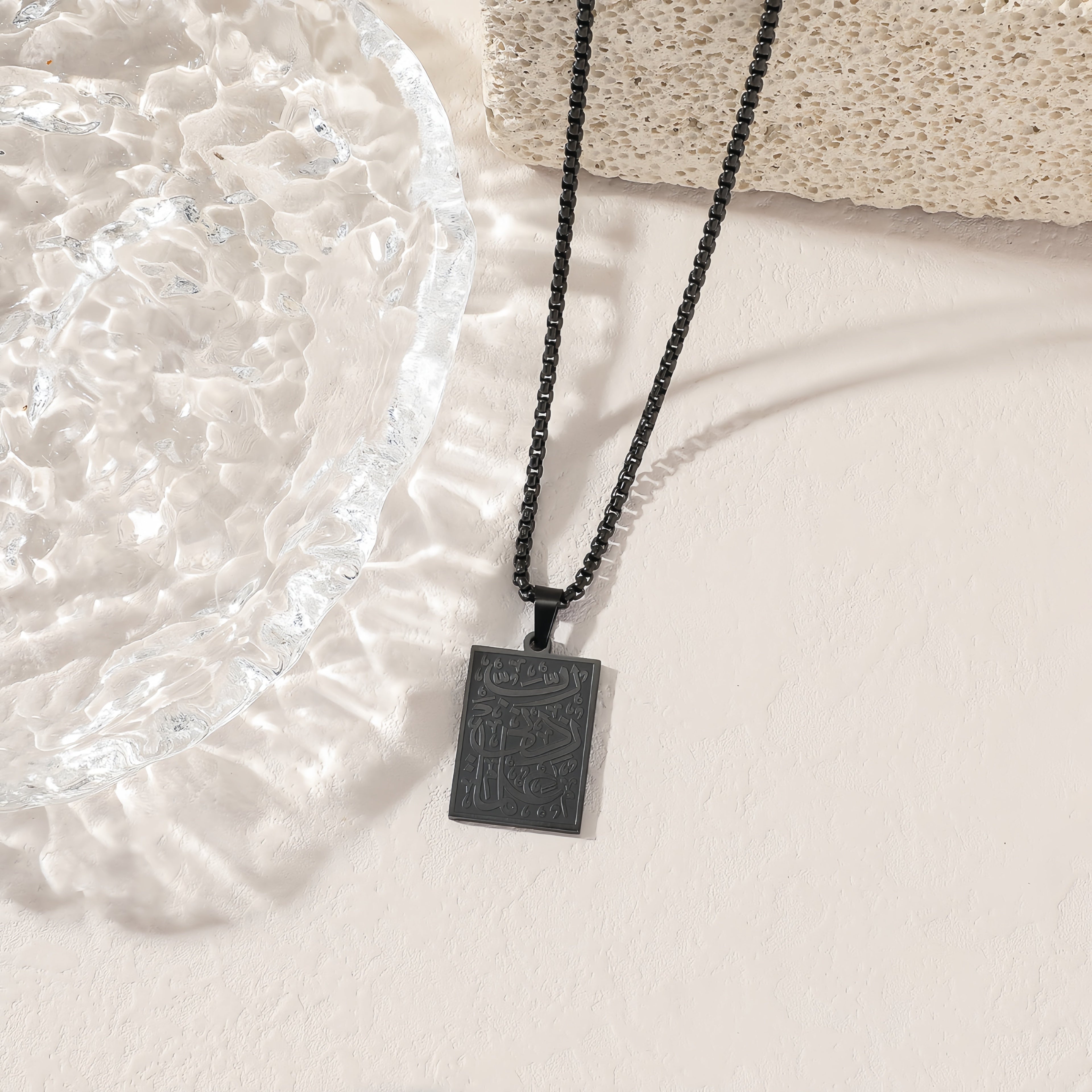 Knowledge Arabic Islamic Calligraphy Quran Hypoallergenic Ramadan Fashion Jewelry Necklaces Stainless Steel celestejewels