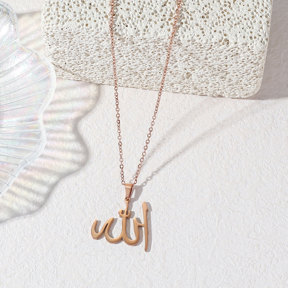 Religious God Allah Arabic Quran Islamic Muslim Stainless Steel Eid Pendant Fashion Jewelry Necklaces celestejewels