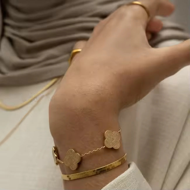 Islam Muslim Arabic Allah Gratitude Trust in God Clover Stainless Steel Pendant Fashion Jewelry Necklaces for Women celestejewels