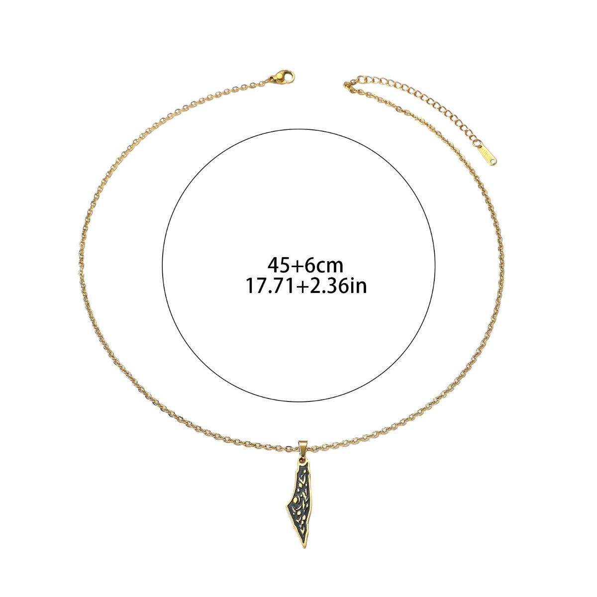 Palestinian Arabic Islam Muslim Allah Calligraphy Quran Eid Stainless Steel Fashion Jewelry Necklaces celestejewels