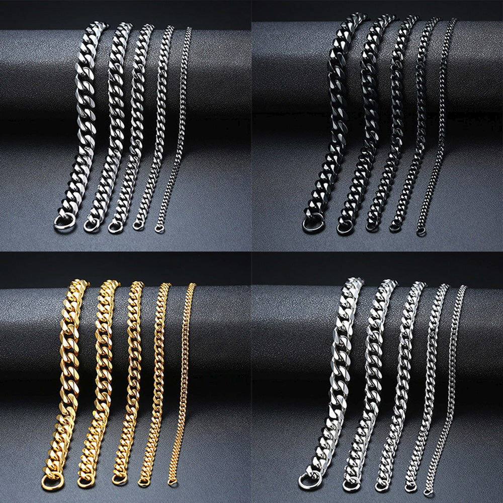 Top Sell Cuban Chain Bracelet Stainless Steel 3-11mm celestejewels