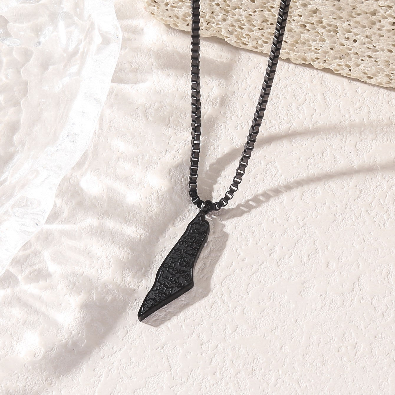 Islam Muslim Arabic Double Sided Carved Map Palestine Stainless Steel Pendant Fashion Jewelry Necklace celestejewels