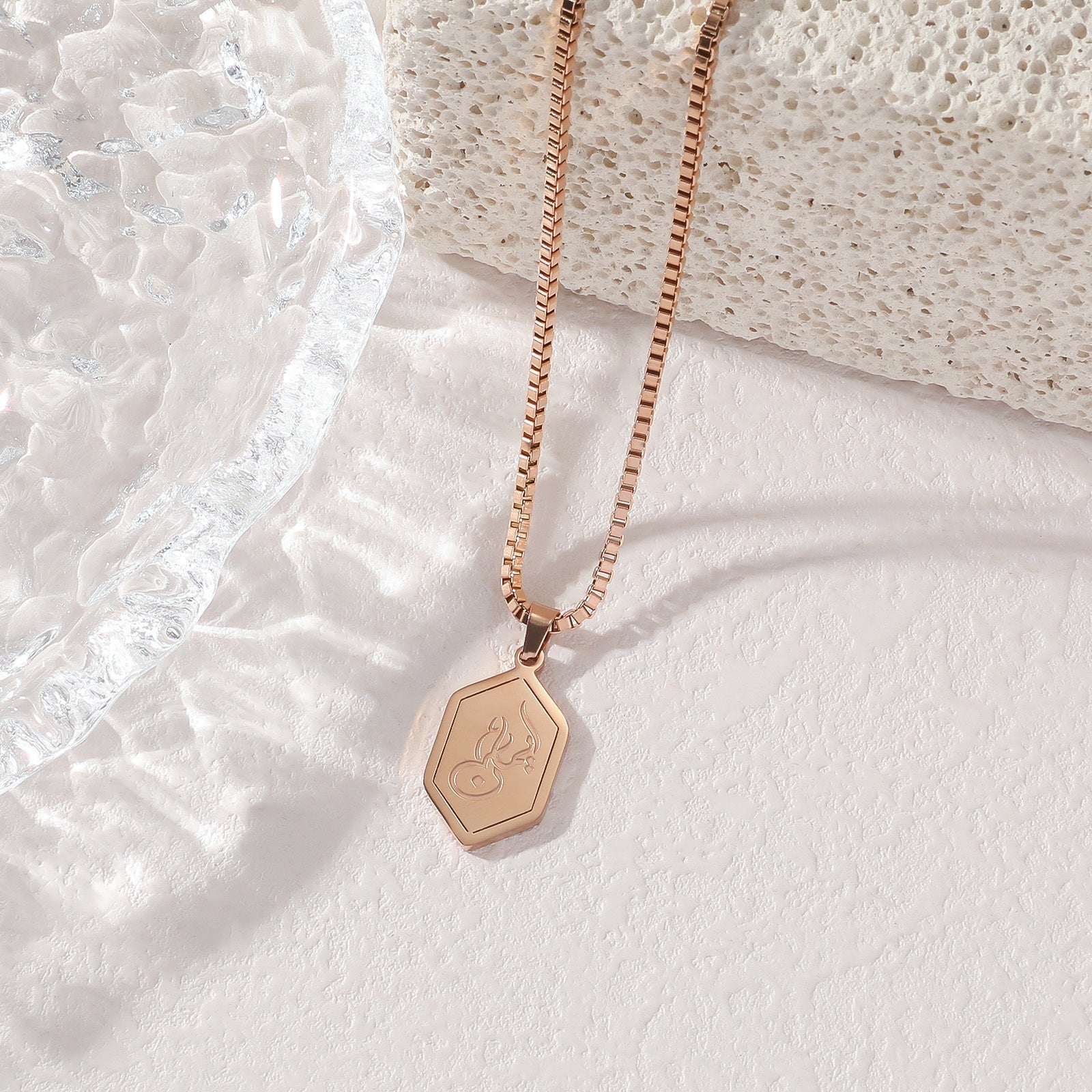 Religious Islam Muslim Arabic Allah Geometric God Stainless Steel Pendant Fashion Jewelry Necklaces celestejewels