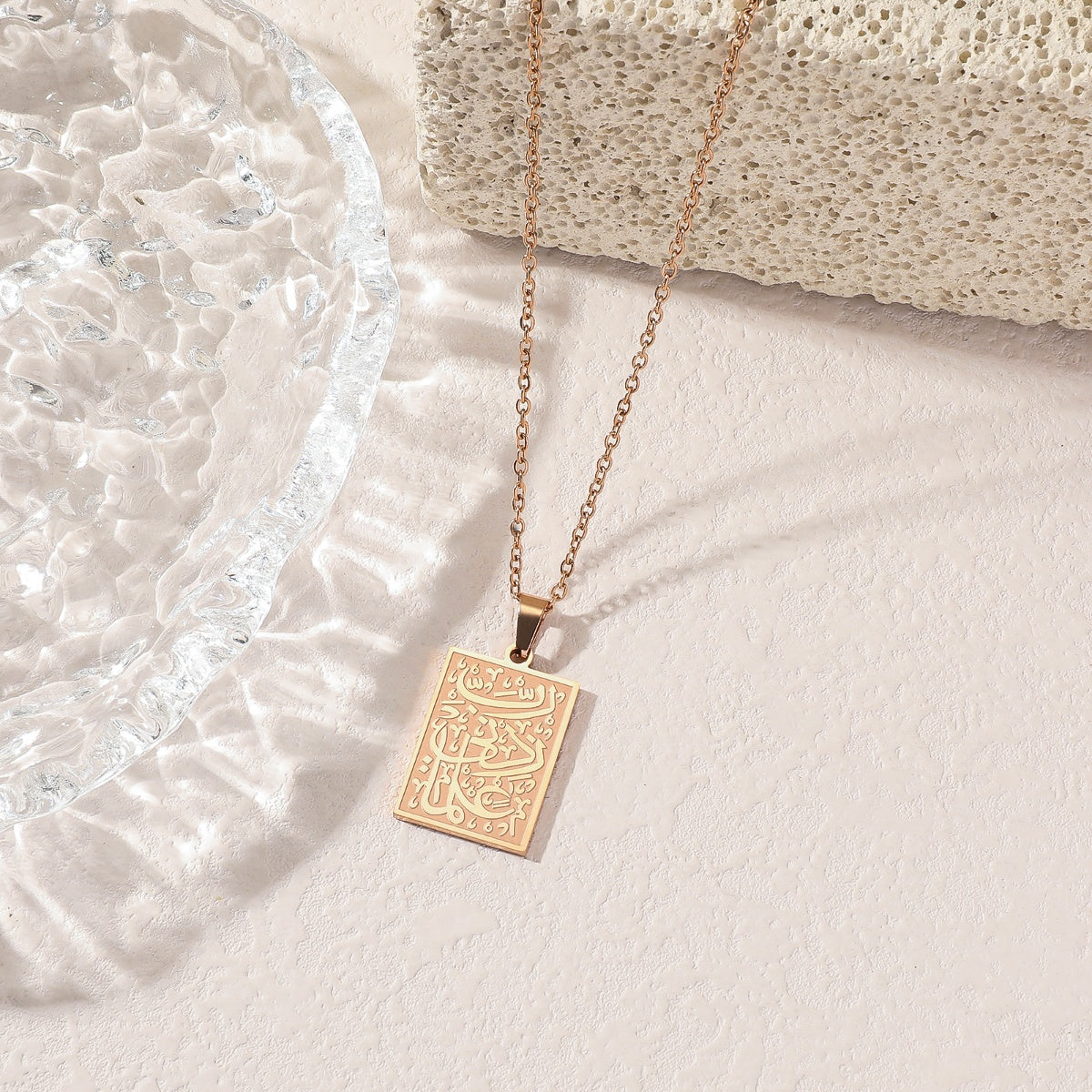 Knowledge Arabic Islamic Calligraphy Quran Hypoallergenic Ramadan Fashion Jewelry Necklaces Stainless Steel celestejewels