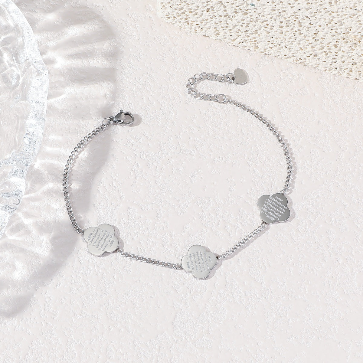 Clover Arabic Islam Engraved Ayatul Kursi 18K Gold Plated Stainless Steel Fashion Classic Jewelry Bracelet celestejewels