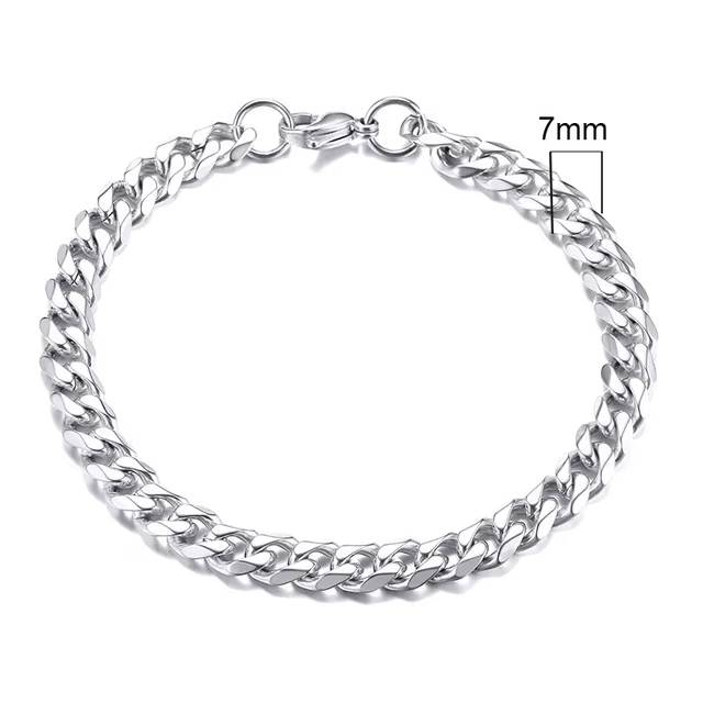 Top Sell Cuban Chain Bracelet Stainless Steel 3-11mm celestejewels