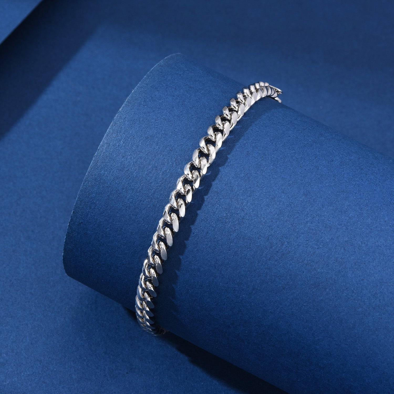 Silver Cuban Chain Men's Silver Bracelet celestejewels