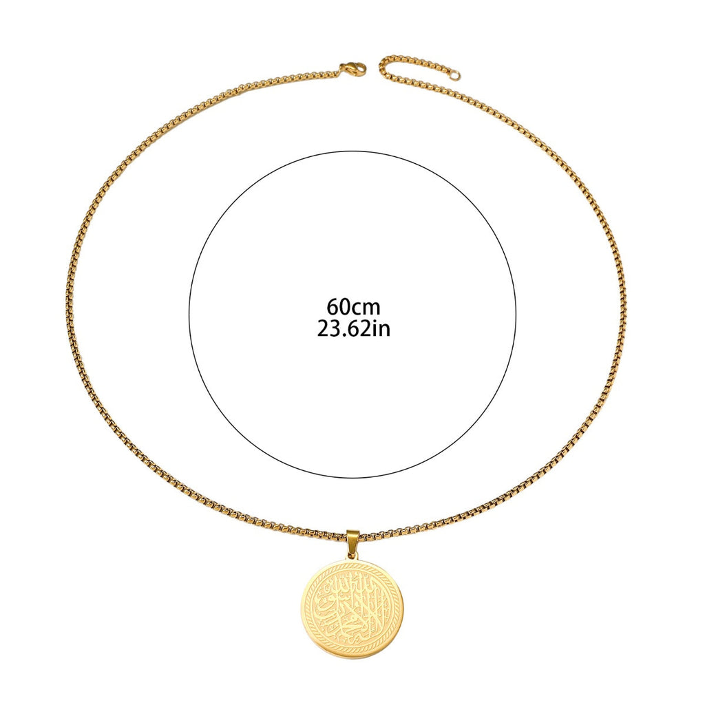 Amulet Allah Arabic Quran Islamic Muslim Stainless Steel Eid Pendant Fashion Jewelry Necklace celestejewels