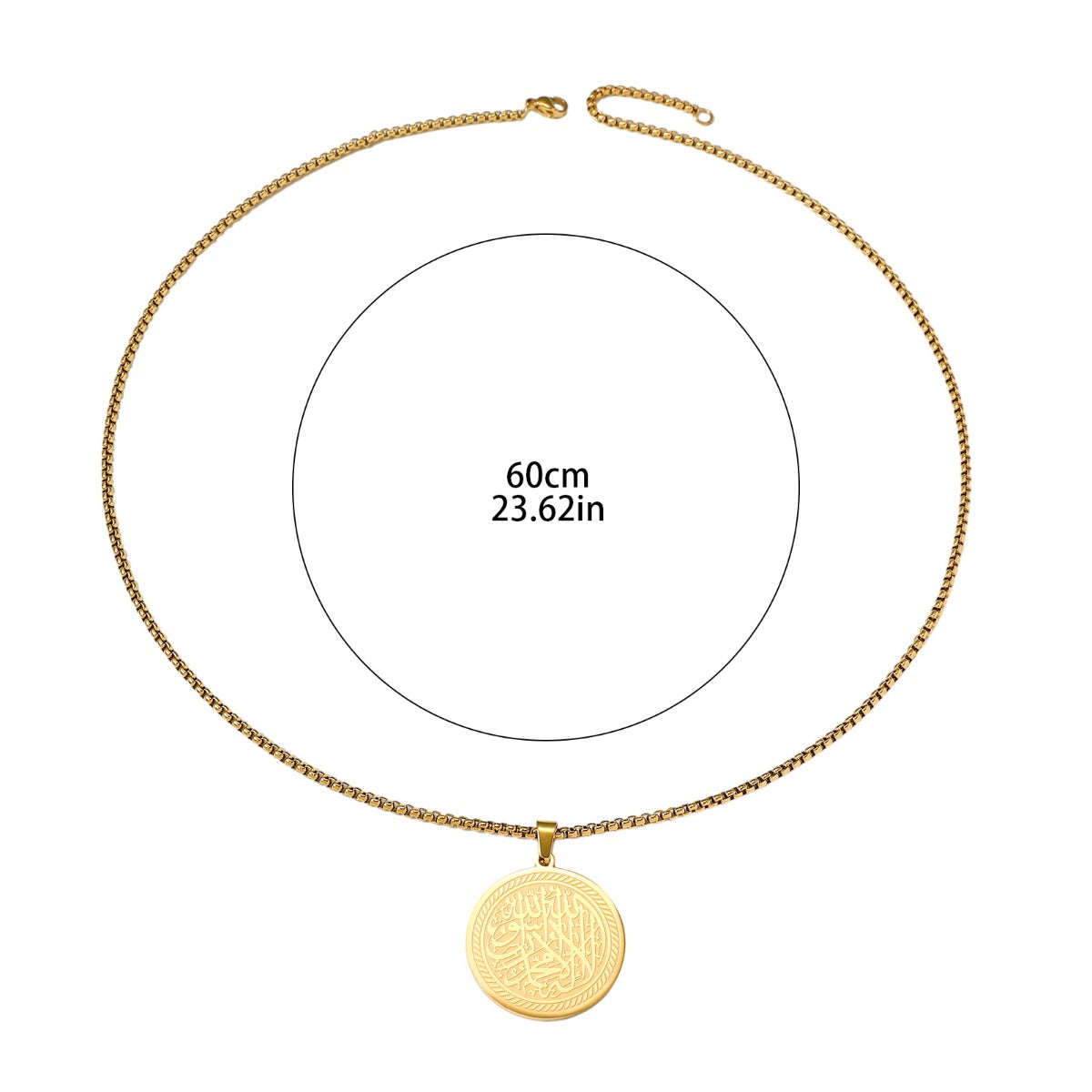 Amulet Allah Arabic Quran Islamic Muslim Stainless Steel Eid Pendant Fashion Jewelry Necklace celestejewels