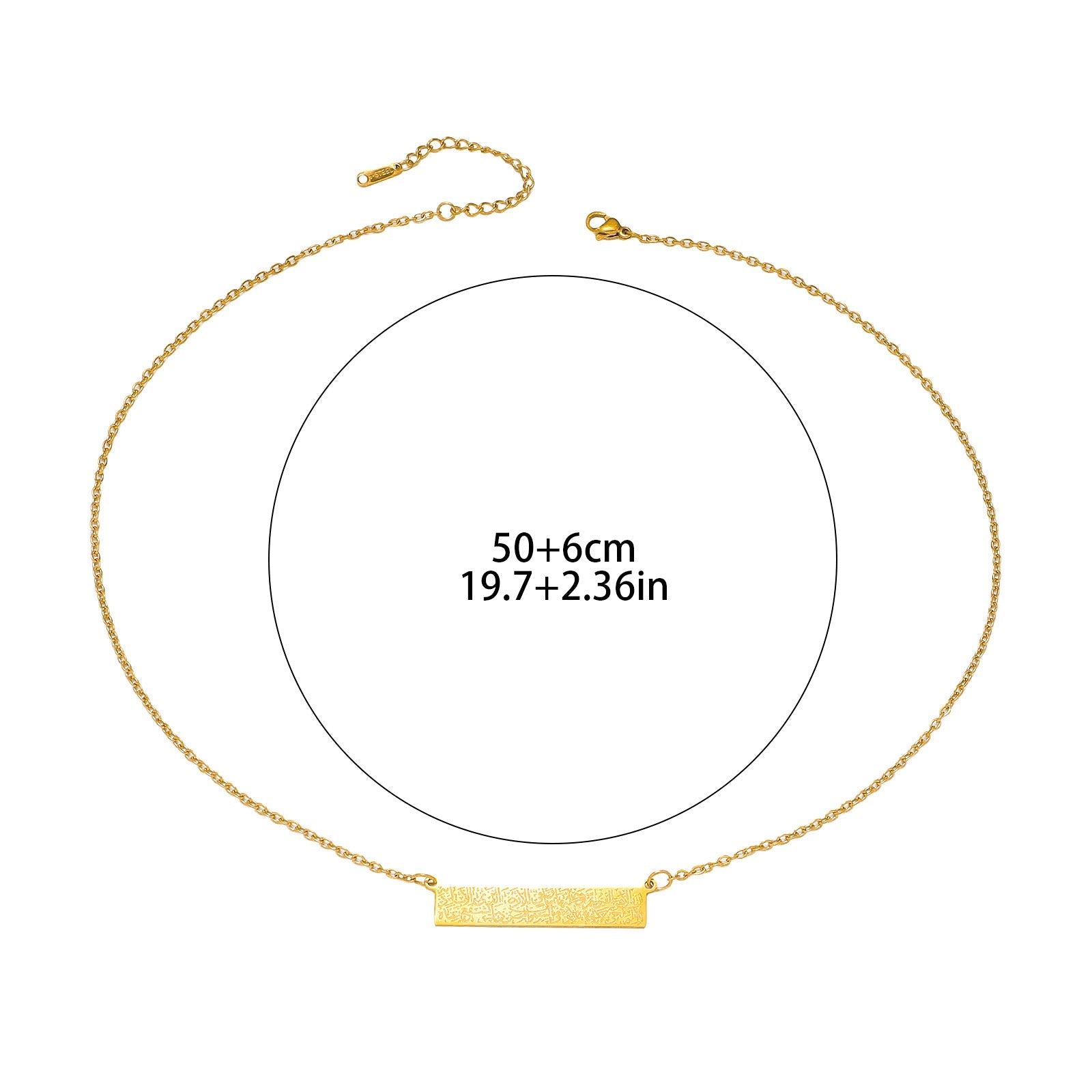 Arabic Ayatul Kursi Muslims Pvd Stainless Steel Fashion Jewelry Pendant Necklaces for Men Women celestejewels