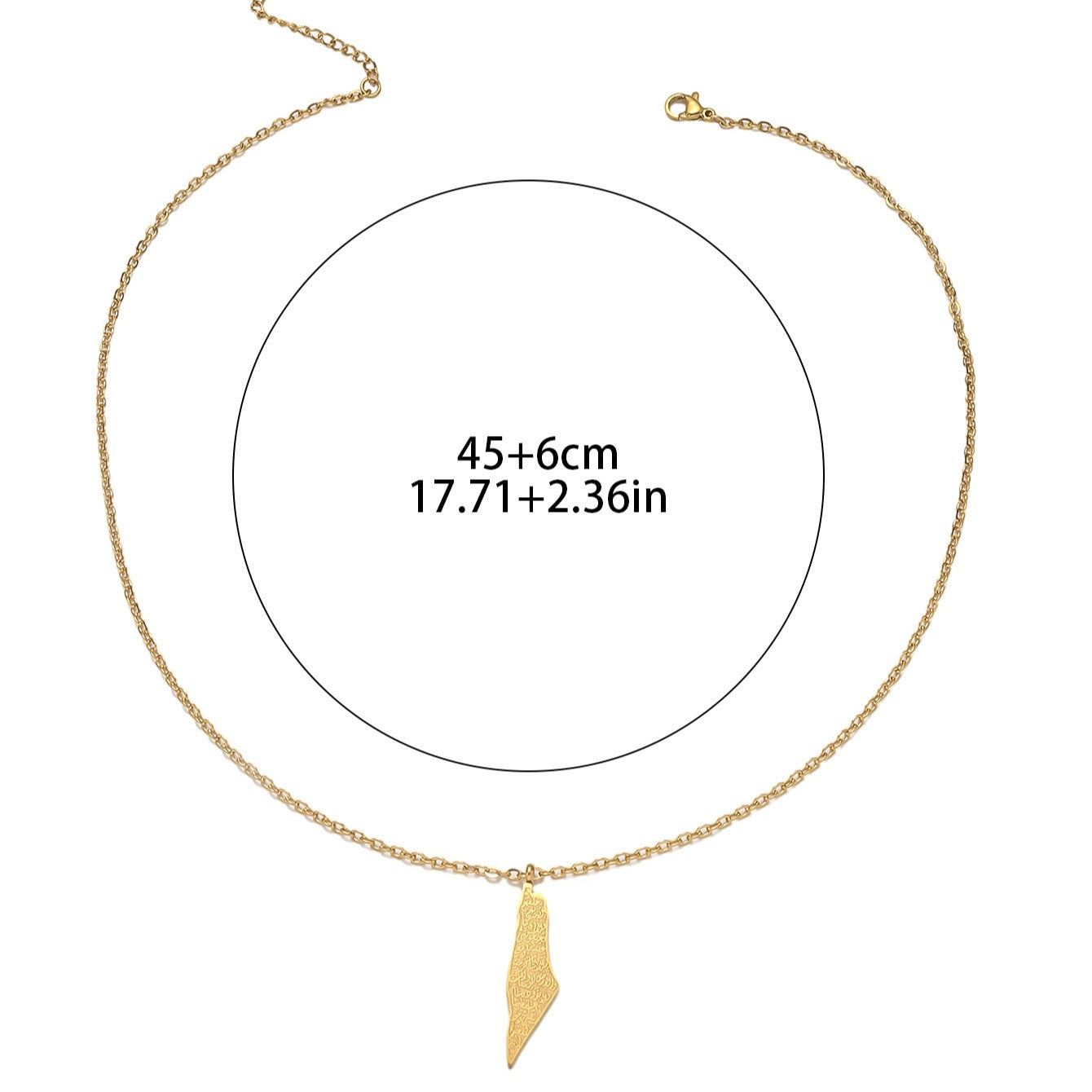 Islam Muslim Arabic Double Sided Carved Map Palestine Stainless Steel Pendant Fashion Jewelry Necklace celestejewels