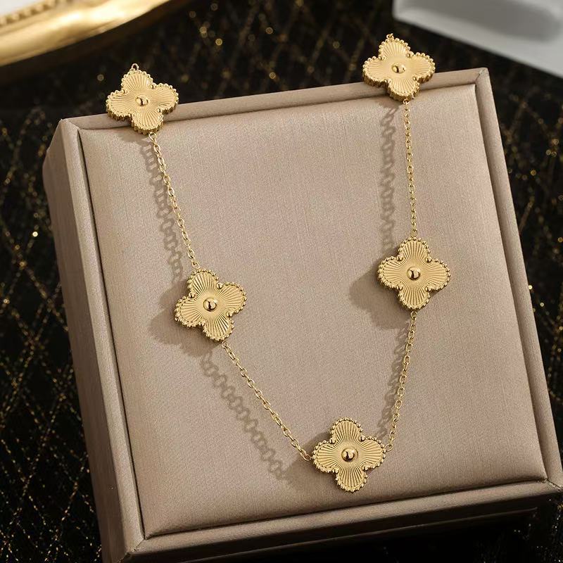 Luxury Five Clover Flower 18K Gold Plated celestejewels