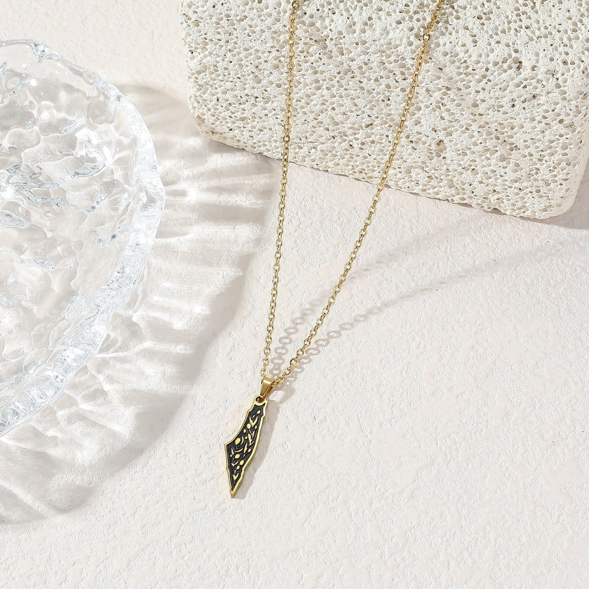 Palestinian Arabic Islam Muslim Allah Calligraphy Quran Eid Stainless Steel Fashion Jewelry Necklaces celestejewels