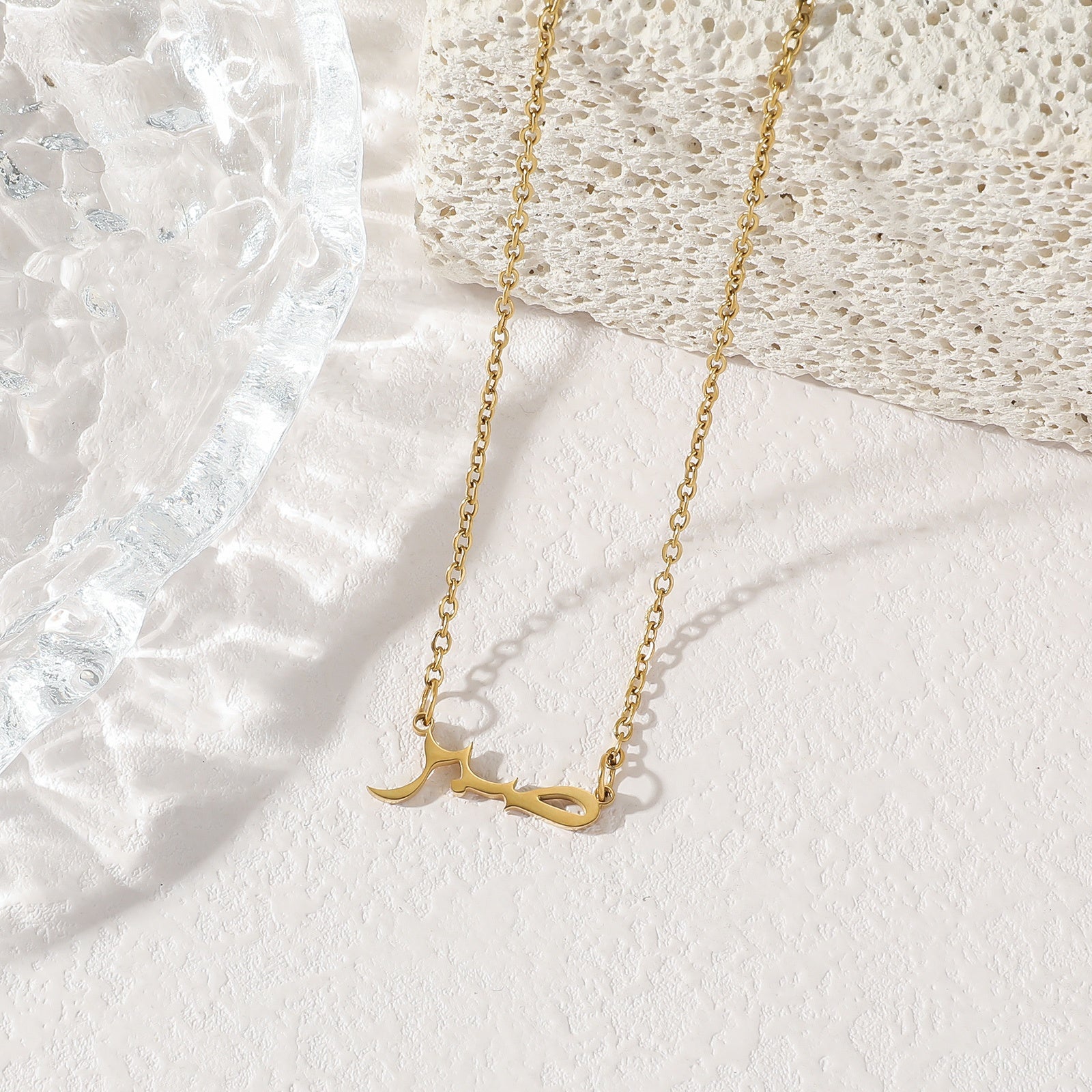 Elegant Religious Islam Muslim Arabic Allah Symbol Stainless Steel Pendant Fashion Jewelry Necklace for Women celestejewels