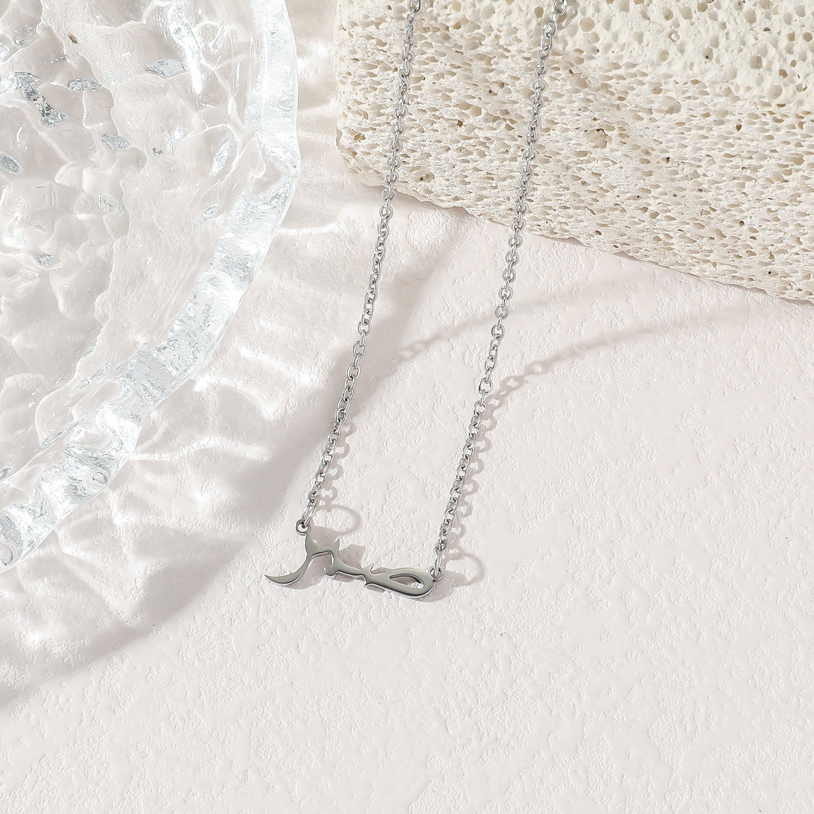 Elegant Religious Islam Muslim Arabic Allah Symbol Stainless Steel Pendant Fashion Jewelry Necklace for Women celestejewels