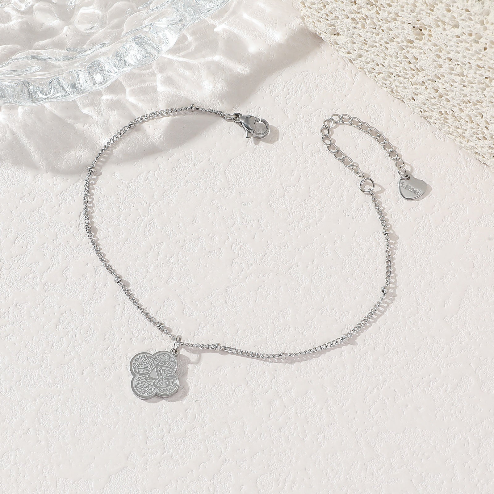 Clover Arabic Islam Muslim Ayatul Kursi Non Tarnish Waterproof Stainless Steel Fashion Jewelry Bracelets for Women celestejewels