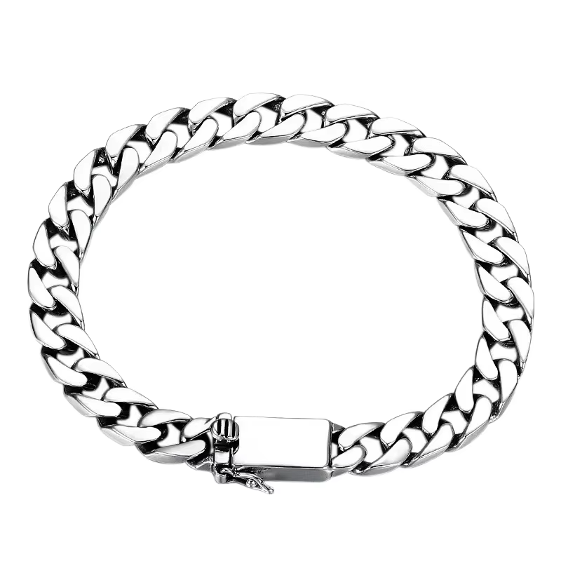Silver Cuban Chain Men's Silver Bracelet celestejewels