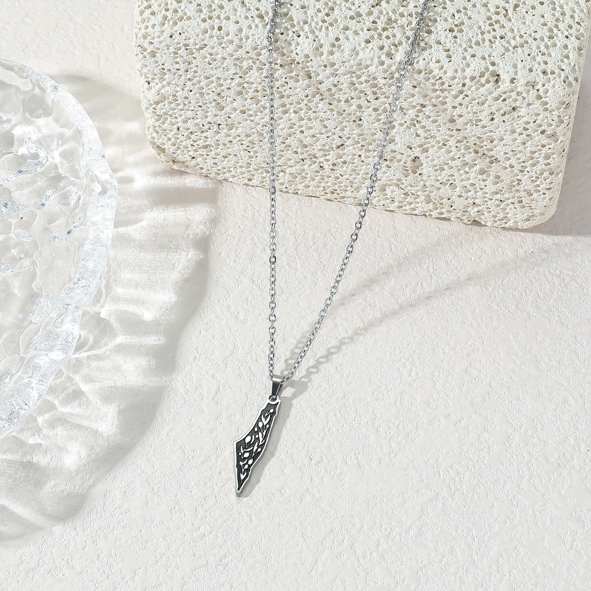 Palestinian Arabic Islam Muslim Allah Calligraphy Quran Eid Stainless Steel Fashion Jewelry Necklaces celestejewels