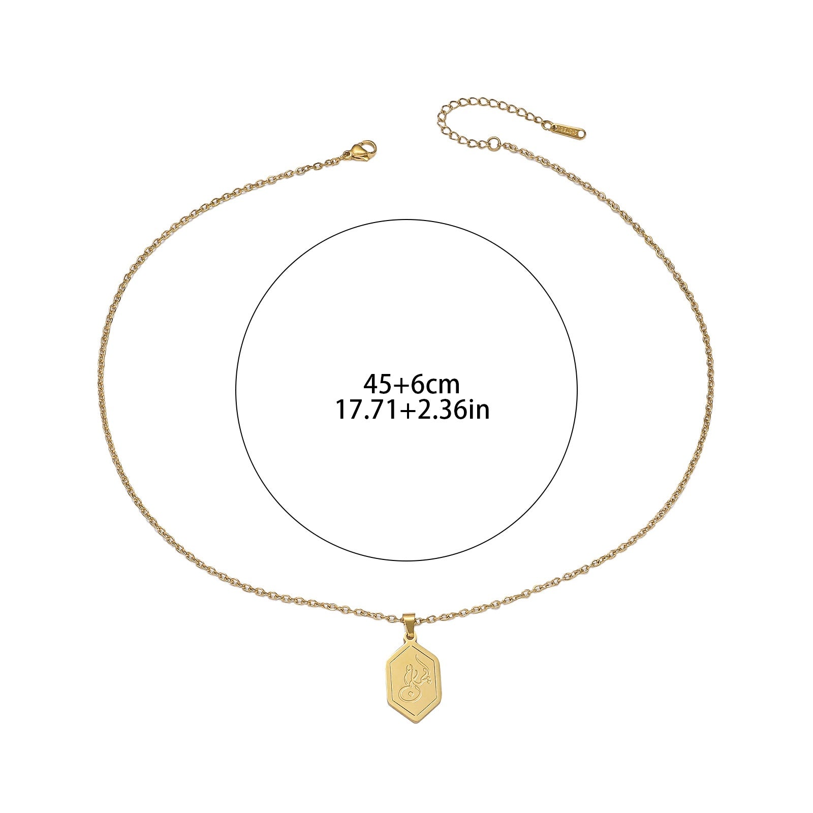 Religious Islam Muslim Arabic Allah Geometric God Stainless Steel Pendant Fashion Jewelry Necklaces celestejewels