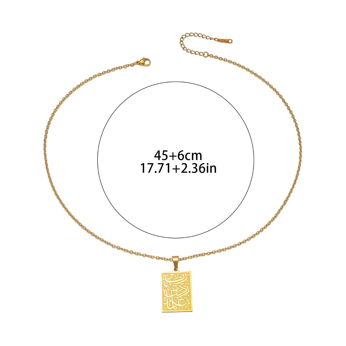 Knowledge Arabic Islamic Calligraphy Quran Hypoallergenic Ramadan Fashion Jewelry Necklaces Stainless Steel celestejewels